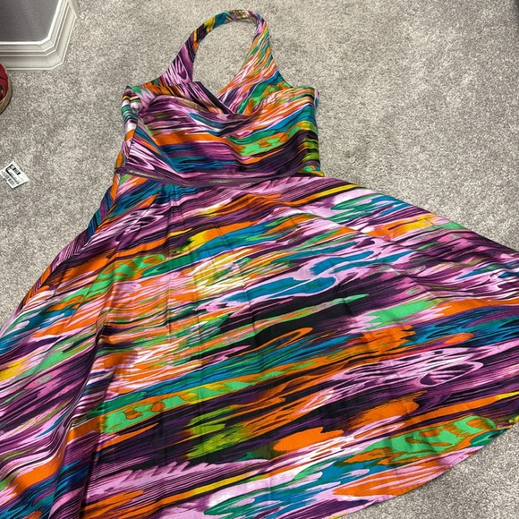 Calvin Klein Halter Fit & Flare Dress - Size 10 - Picture 4 of 5